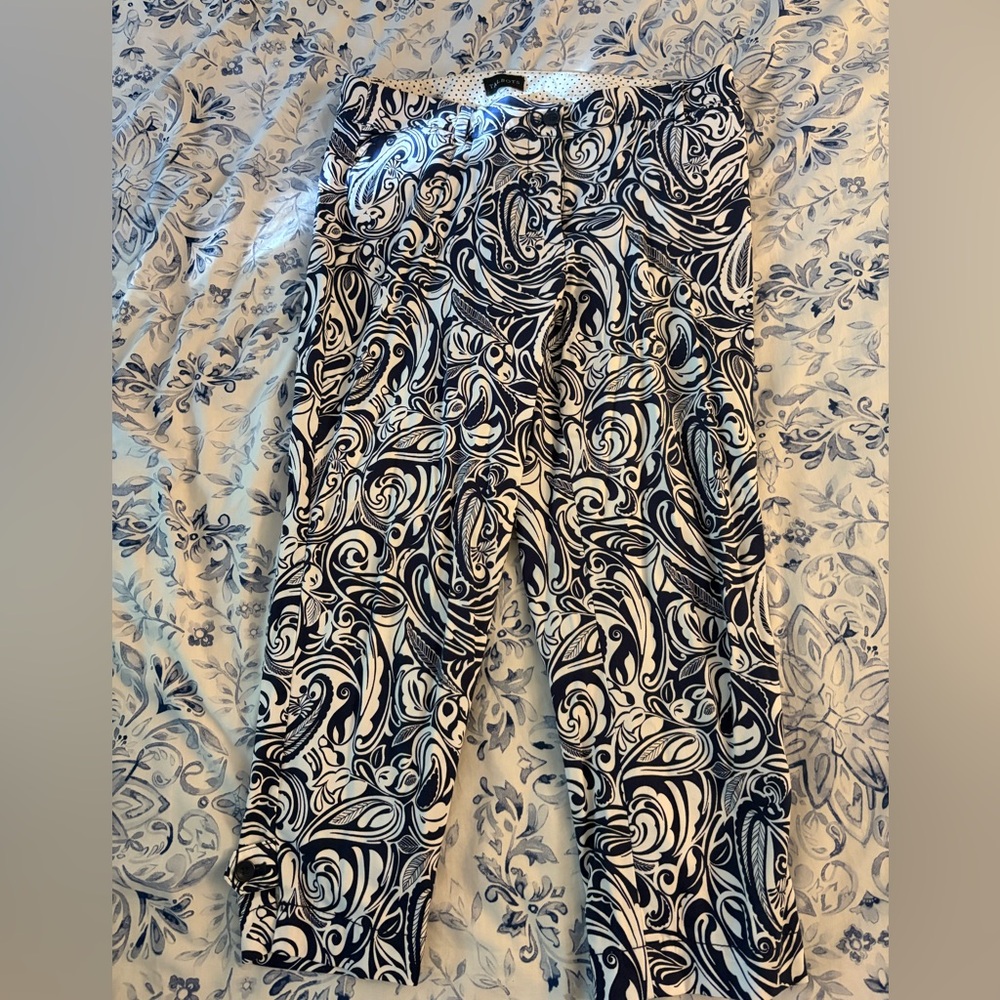 Talbots Blue and White Patterned Pants